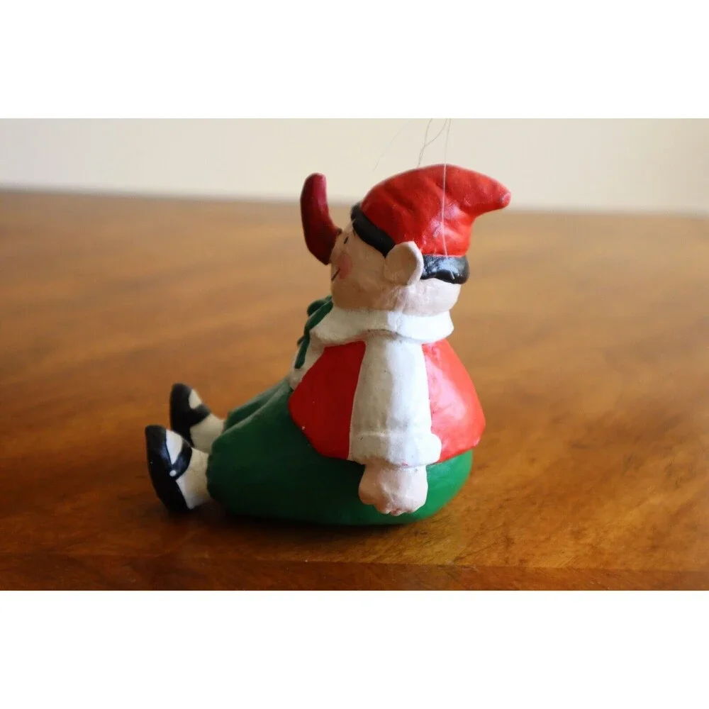 Vintage PINOCCHIO Elf Ornament Dept 56 Paper-mâché Long Nose Christmas ~4.5